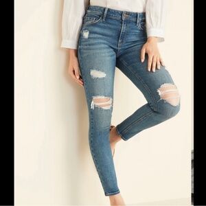 Distressed Blue Skinny Jeans